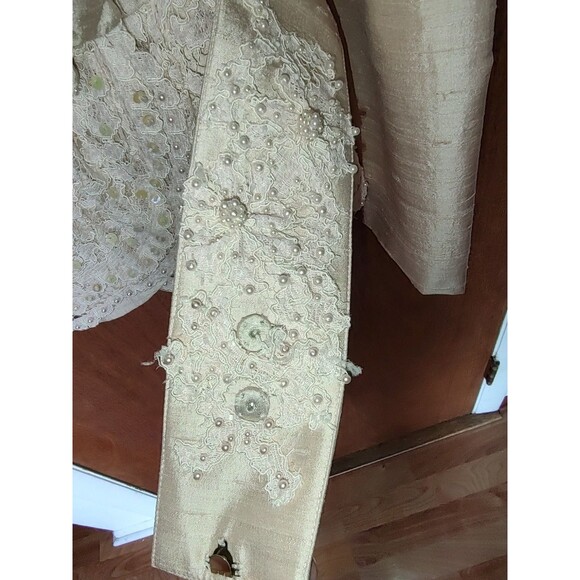 NOS vintage Saint Romei sz 10 light pink 100% silk two piece suit w/belt - Picture 16 of 16